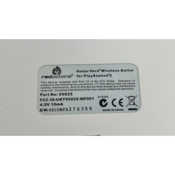 Guitar Hero Red Octane Wireless White Guitar Playstation 2 PS2 95025 NO DONGLE - Picture 9 of 11